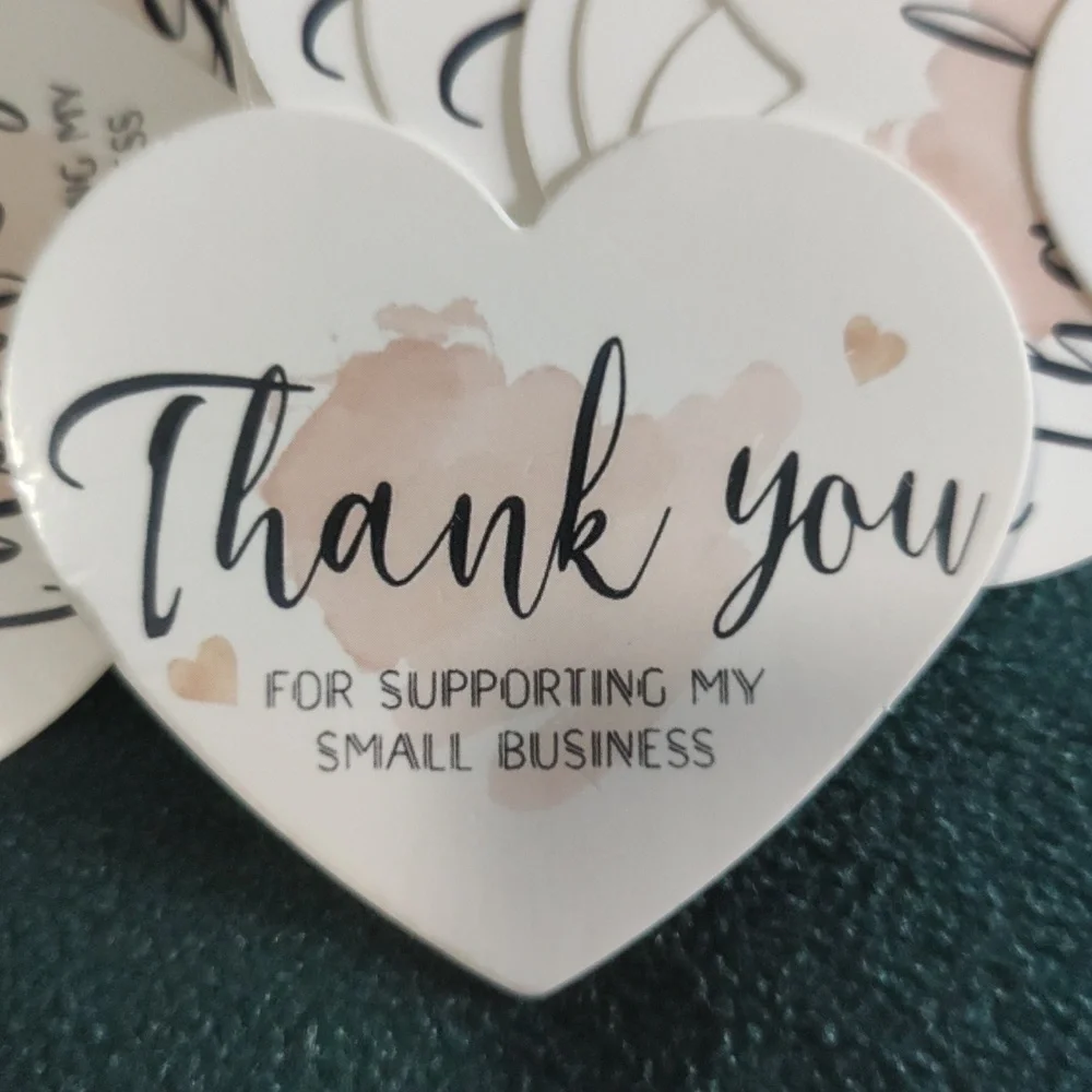 50 Heart Shaped Thank You Cards NIB